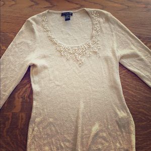 Beautiful cream with pearls sparkly sweater.